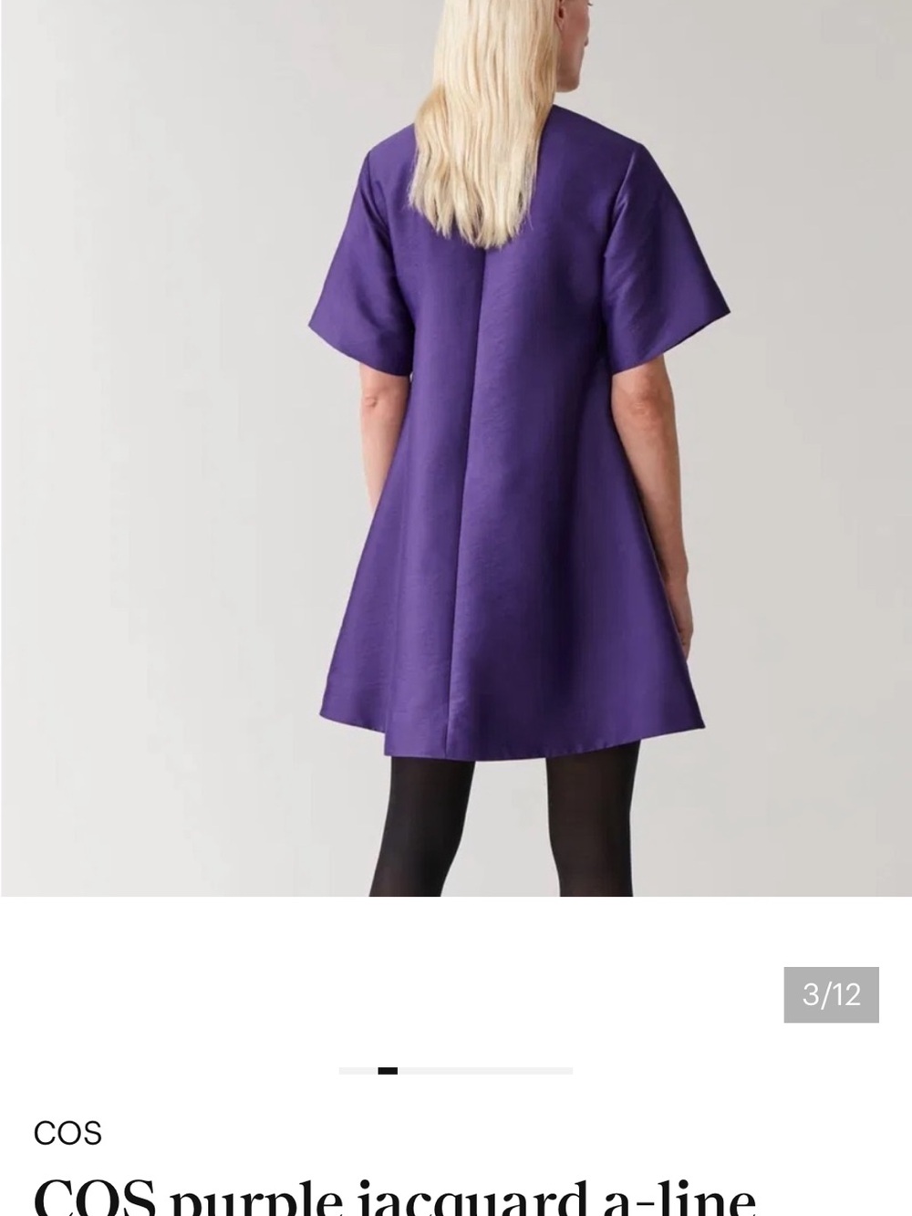 NWT Royal Purple COS A-Line Dress 💜✨ - Picture 3 of 8